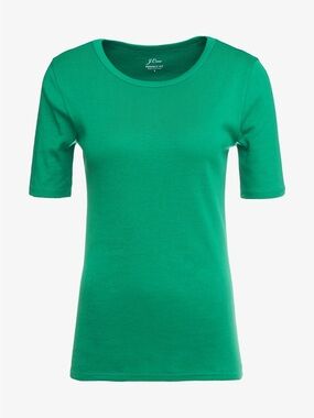 J. Crew Green Short-Sleeve Perfect Fit Crewneck Tee